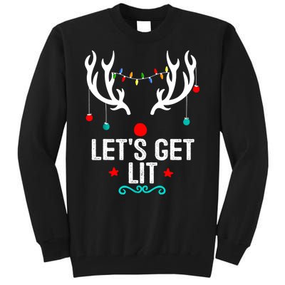 LetS Get Lit Cool Christmas Tall Sweatshirt