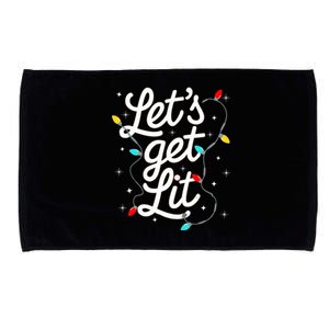 LetS Get Lit Festive Funny Christmas Design Matching Party Gift Microfiber Hand Towel