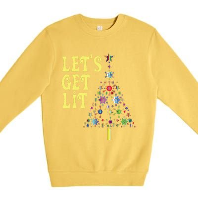 Lets Get Lit Shirts Adult Funny Christmas Premium Crewneck Sweatshirt