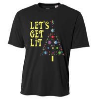 Lets Get Lit Shirts Adult Funny Christmas Cooling Performance Crew T-Shirt