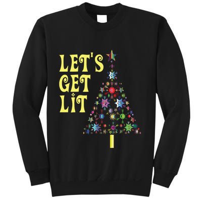 Lets Get Lit Shirts Adult Funny Christmas Sweatshirt