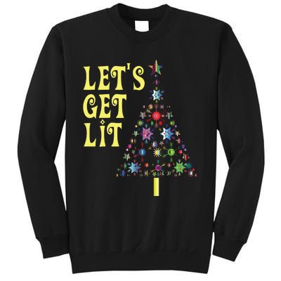 Lets Get Lit Shirts Adult Funny Christmas Sweatshirt