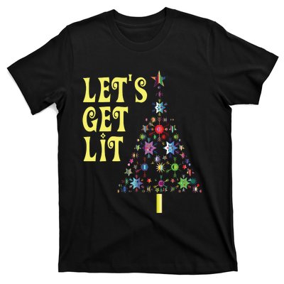 Lets Get Lit Shirts Adult Funny Christmas T-Shirt