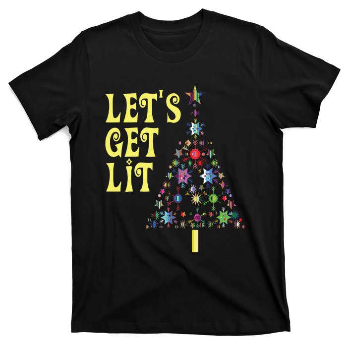 Lets Get Lit Shirts Adult Funny Christmas T-Shirt