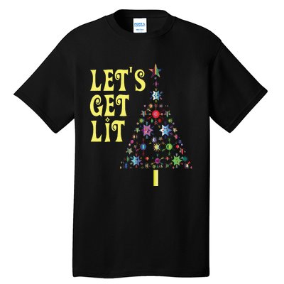 Lets Get Lit Shirts Adult Funny Christmas Tall T-Shirt