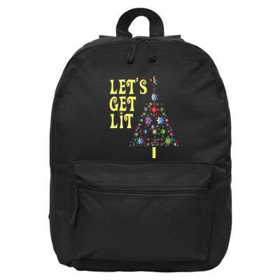 Lets Get Lit Shirts Adult Funny Christmas 16 in Basic Backpack