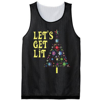 Lets Get Lit Shirts Adult Funny Christmas Mesh Reversible Basketball Jersey Tank