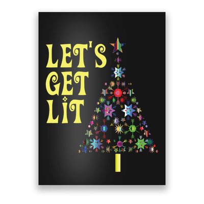 Lets Get Lit Shirts Adult Funny Christmas Poster