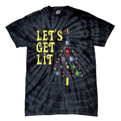 Lets Get Lit Shirts Adult Funny Christmas Tie-Dye T-Shirt