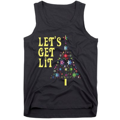 Lets Get Lit Shirts Adult Funny Christmas Tank Top