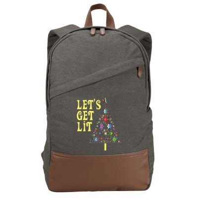 Lets Get Lit Shirts Adult Funny Christmas Cotton Canvas Backpack