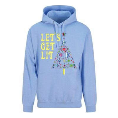 Lets Get Lit Shirts Adult Funny Christmas Unisex Surf Hoodie