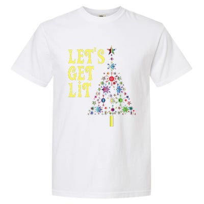 Lets Get Lit Shirts Adult Funny Christmas Garment-Dyed Heavyweight T-Shirt