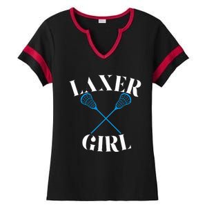 Lacrosse Girl Ladies Halftime Notch Neck Tee