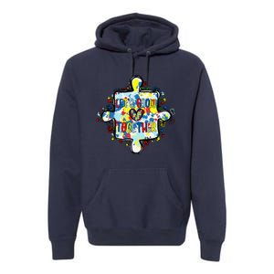 Lets Grow Love Together Autism Awareness Premium Hoodie