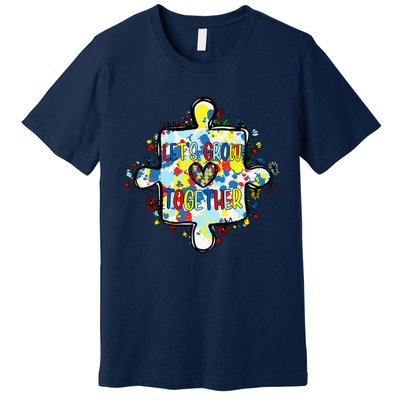 Lets Grow Love Together Autism Awareness Premium T-Shirt