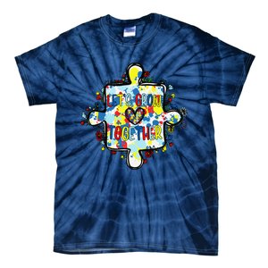 Lets Grow Love Together Autism Awareness Tie-Dye T-Shirt