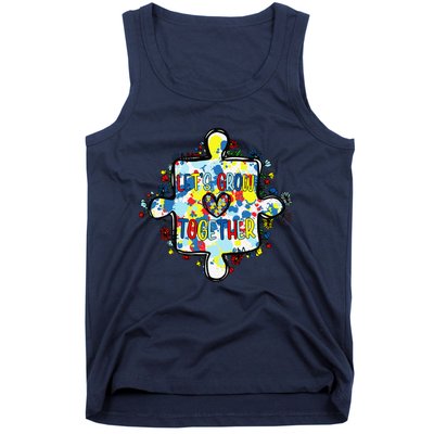 Lets Grow Love Together Autism Awareness Tank Top