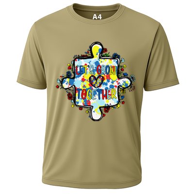 Lets Grow Love Together Autism Awareness Cooling Performance Crew T-Shirt