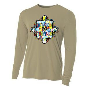 Lets Grow Love Together Autism Awareness Cooling Performance Long Sleeve Crew