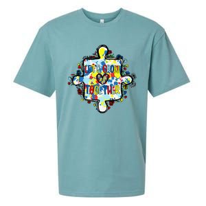 Lets Grow Love Together Autism Awareness Sueded Cloud Jersey T-Shirt