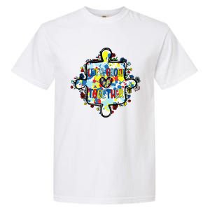 Lets Grow Love Together Autism Awareness Garment-Dyed Heavyweight T-Shirt