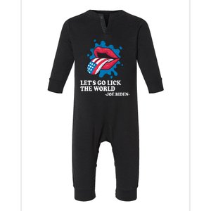 Let's Go Lick The World Joe Biden Infant Fleece One Piece