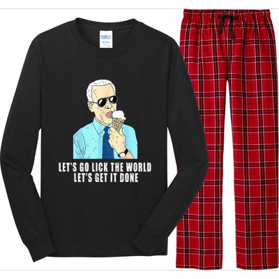 Let's go lick the world Let's get it done Biden Earth Day Long Sleeve Pajama Set