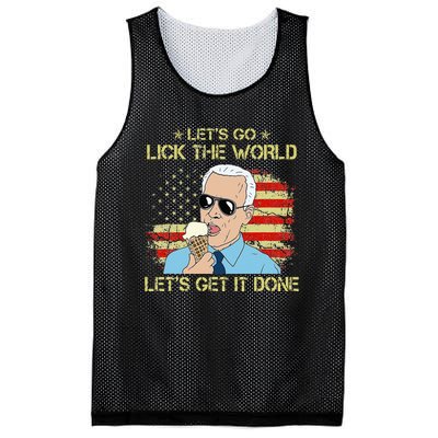 Let's Go Lick The World Let's Get It Done Funny Joe Biden Mesh Reversible Basketball Jersey Tank