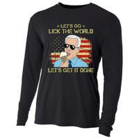 Let's Go Lick The World Let's Get It Done Funny Joe Biden Cooling Performance Long Sleeve Crew