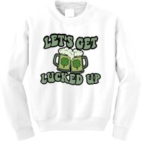 Lets Get Lucked Up Lucky Clovers St Patricks Day Beer Drink Kids Sweatshirt