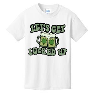 Lets Get Lucked Up Lucky Clovers St Patricks Day Beer Drink Kids T-Shirt