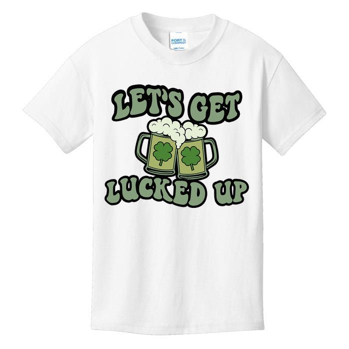 Lets Get Lucked Up Lucky Clovers St Patricks Day Beer Drink Kids T-Shirt