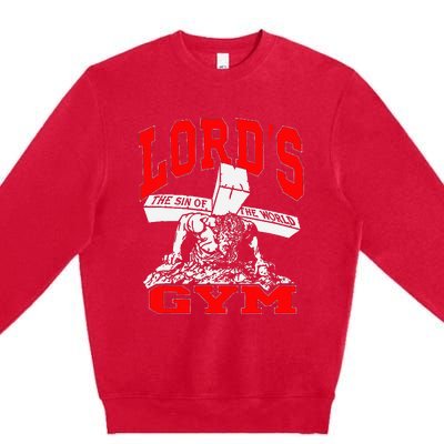 Lords Gym LordS The Sin Of World Jesus Premium Crewneck Sweatshirt