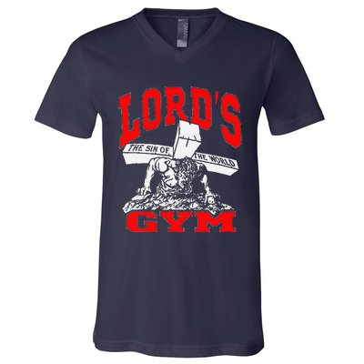 Lords Gym LordS The Sin Of World Jesus V-Neck T-Shirt