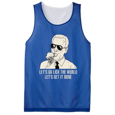 Let's Go Lick The World Let's Get It Done Joe Biden Mesh Reversible Basketball Jersey Tank