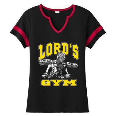 Lords Gym LordS The Sin Of World Jesus Ladies Halftime Notch Neck Tee