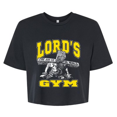 Lords Gym LordS The Sin Of World Jesus Bella+Canvas Jersey Crop Tee