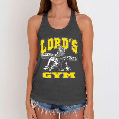 Lords Gym LordS The Sin Of World Jesus Women's Knotted Racerback Tank