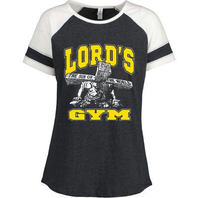 Lords Gym LordS The Sin Of World Jesus Enza Ladies Jersey Colorblock Tee