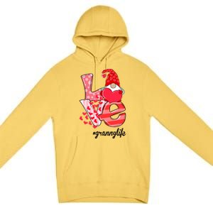 Love Granny Life Gnomie Valentine's Day Gift Granny Gift Premium Pullover Hoodie