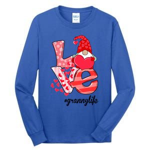 Love Granny Life Gnomie Valentine's Day Gift Granny Gift Tall Long Sleeve T-Shirt