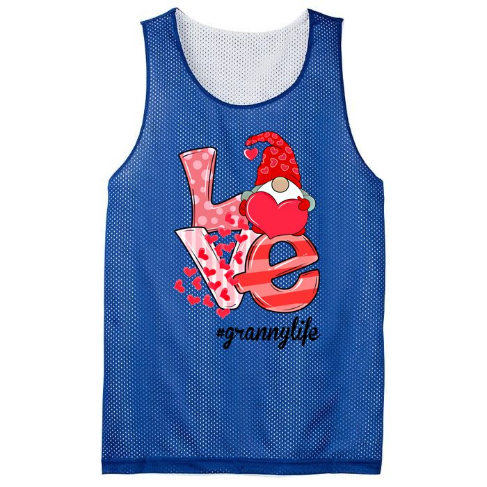 Love Granny Life Gnomie Valentine's Day Gift Granny Gift Mesh Reversible Basketball Jersey Tank