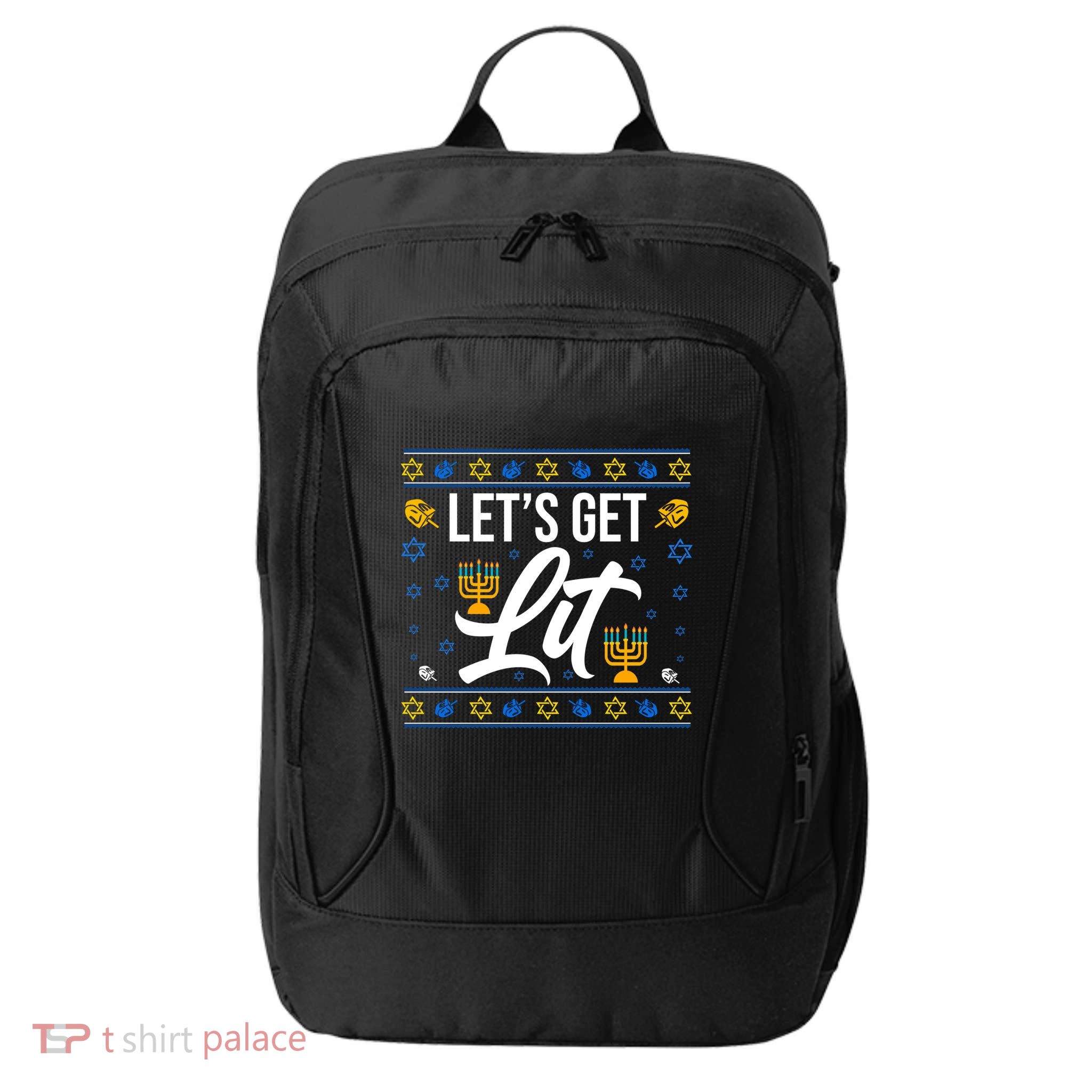 LetS Get Lit Funny Christmas Hanukkah Jewish Gift City Backpack