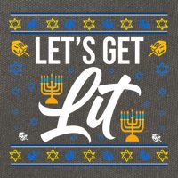 LetS Get Lit Funny Christmas Hanukkah Jewish Gift Cotton Canvas Backpack