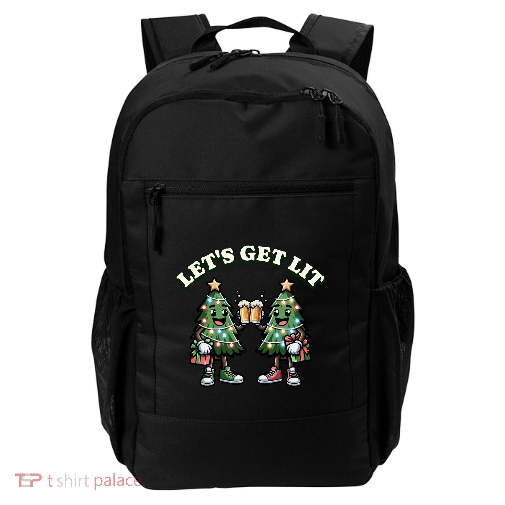LetS Get Lit Christmas Trees Ing Beer Xmas Great Gift Daily Commute Backpack