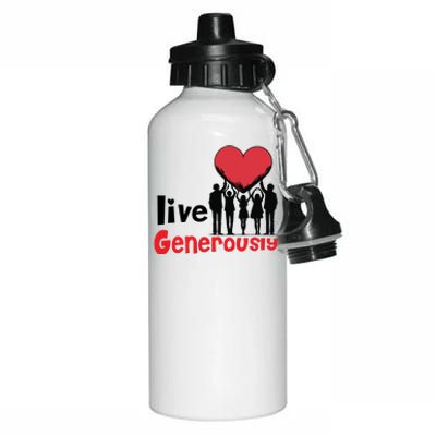 Live Generously Aluminum Water Bottle