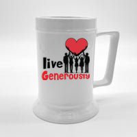 Live Generously Beer Stein