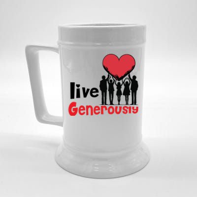 Live Generously Beer Stein