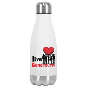 Live Generously Stainless Steel Insulated Water Bottle